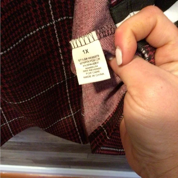 Red black 3/4 Sleeve 1x Ladies Dress (0005) - Picture 5 of 8